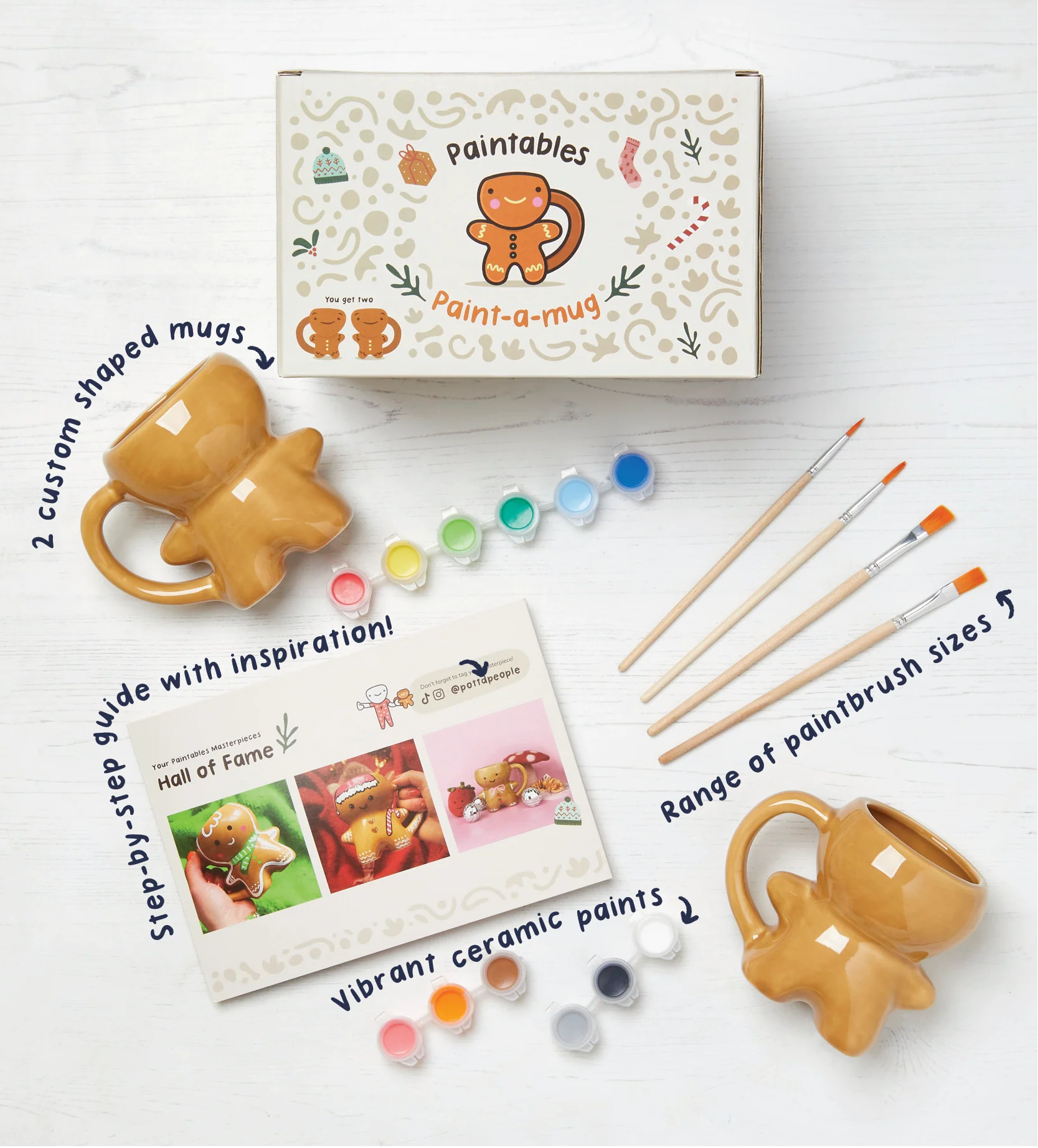 Christmas Gingerbread Paint-a-Mug x2 - Image 3