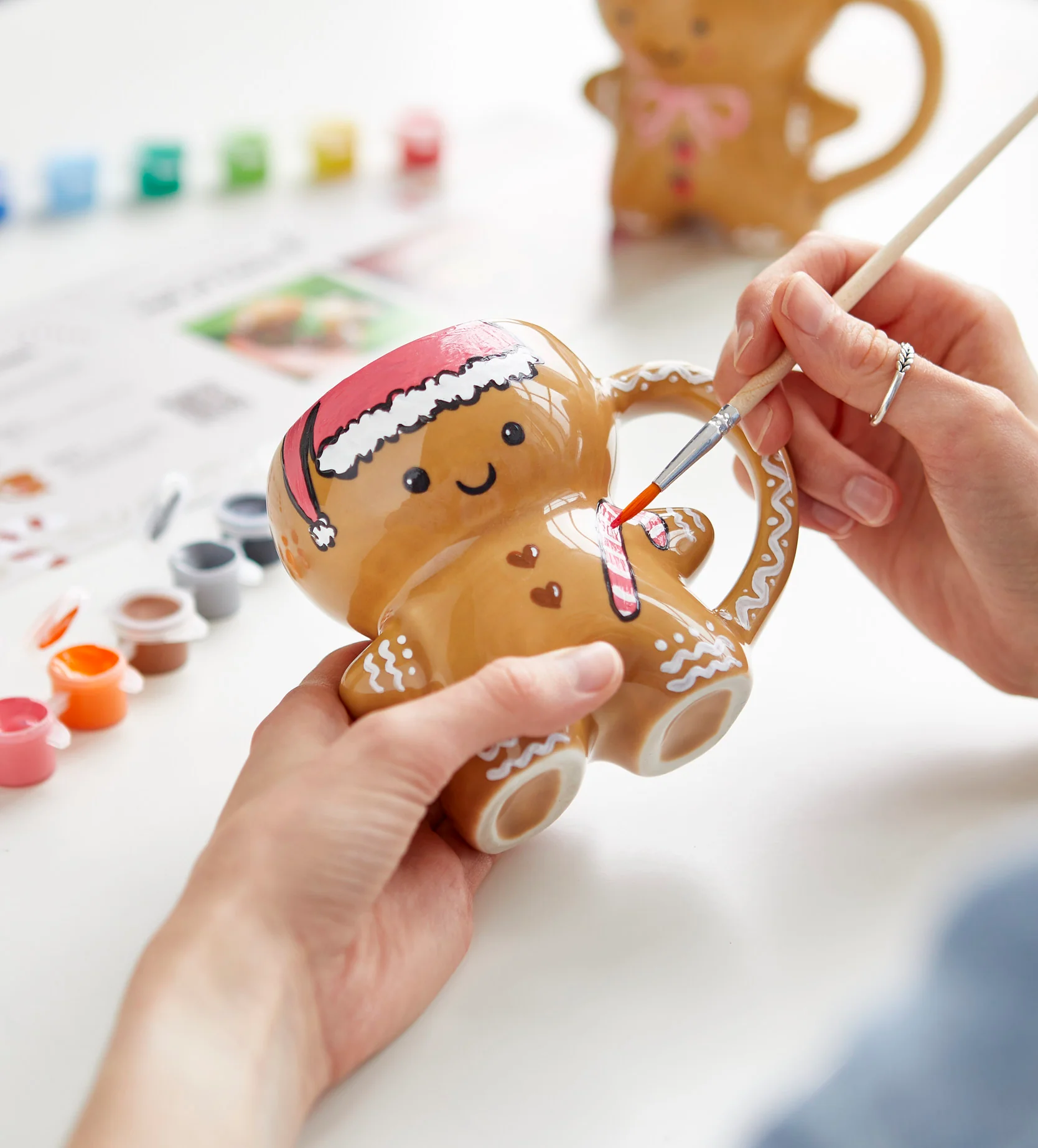 Christmas Gingerbread Paint-a-Mug x2 - Image 7