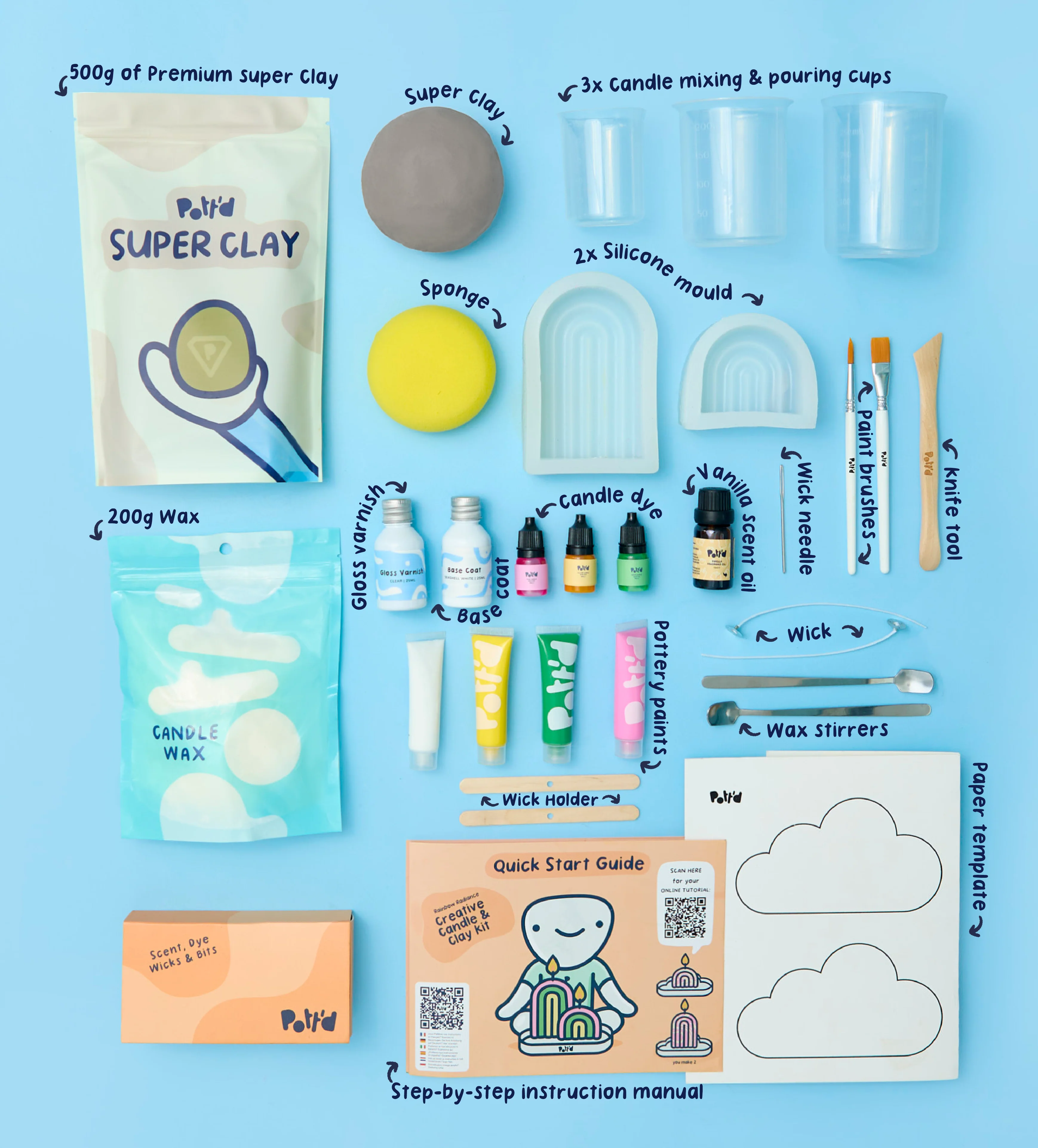 Rainbow Radiance Creative Candle & Clay Kit - Image 4
